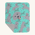 Hand-illustrated Silver Labrador Quilted Throw Blanket