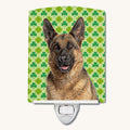 Hand-illustrated St. Patrick's Day Shamrock German Shepherd Night Light