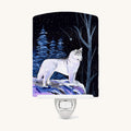 Hand-illustrated Starry Night Siberian Husky Night Light