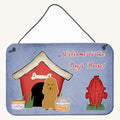 Hand-illustrated Tan Poodle Dog House Aluminum Sign
