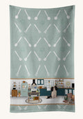 Hand-illustrated Tricolor Cavalier Spaniel In The Kitchen Towel