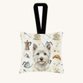 Hand-illustrated Westie Coffee Bar Fabric Ornament