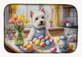 Hand-illustrated Westie Easter Dish Drying Mat