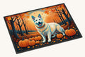 Hand-illustrated White German Shepherd Fall Doormat