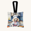 Hand-illustrated White Poodle The Chef Fabric Ornament