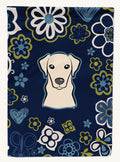 Hand-illustrated Yellow Labrador Blue Flowers Garden Flag