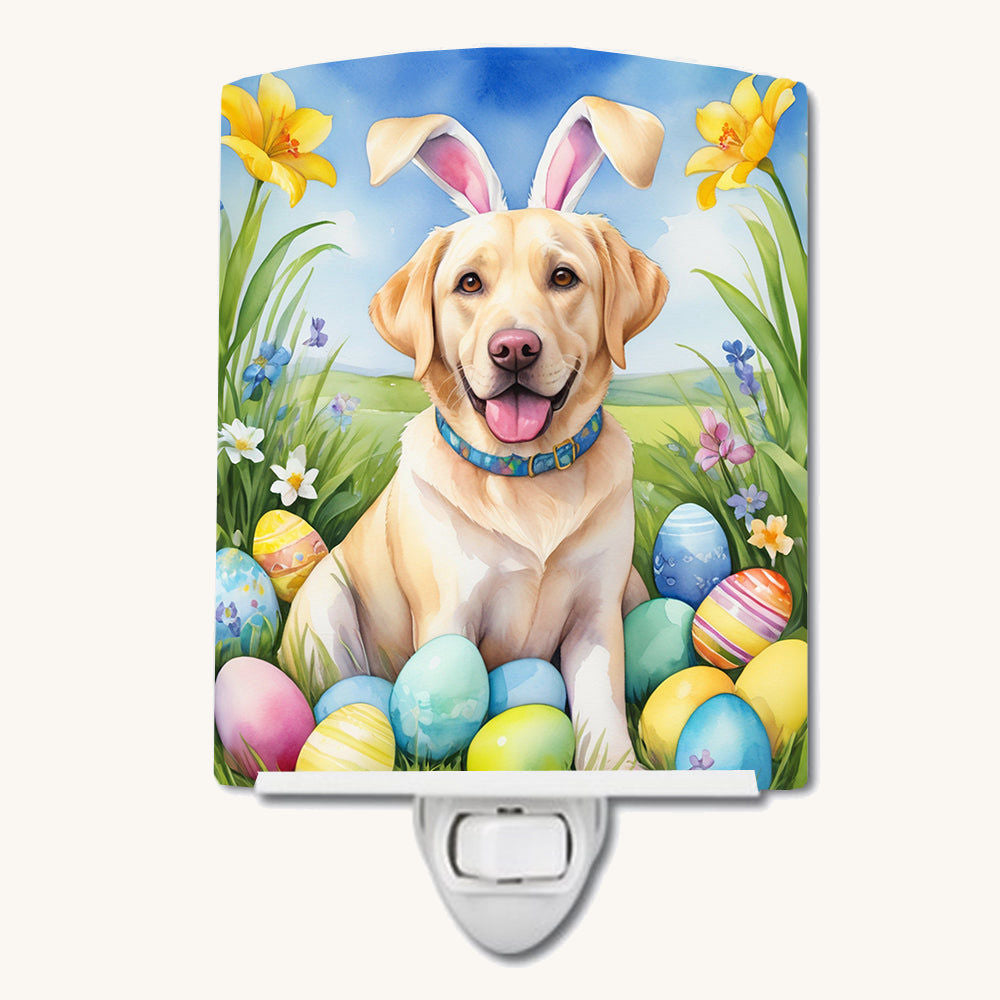 Hand-illustrated Yellow Labrador Easter Egg Hunt Night Light