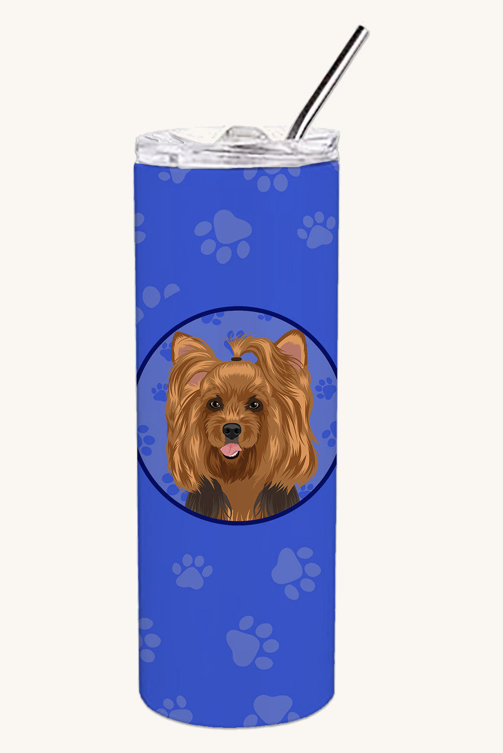 Hand-illustrated Yorkie Black And Gold Skinny Tumbler