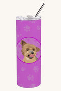 Hand-illustrated Yorkie Blue And Gold Skinny Tumbler