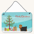 Hand-illustrated Yorkie Christmas Tree Metal Sign