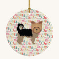 Hand-illustrated Yorkie Merry Christmas Ceramic Ornament