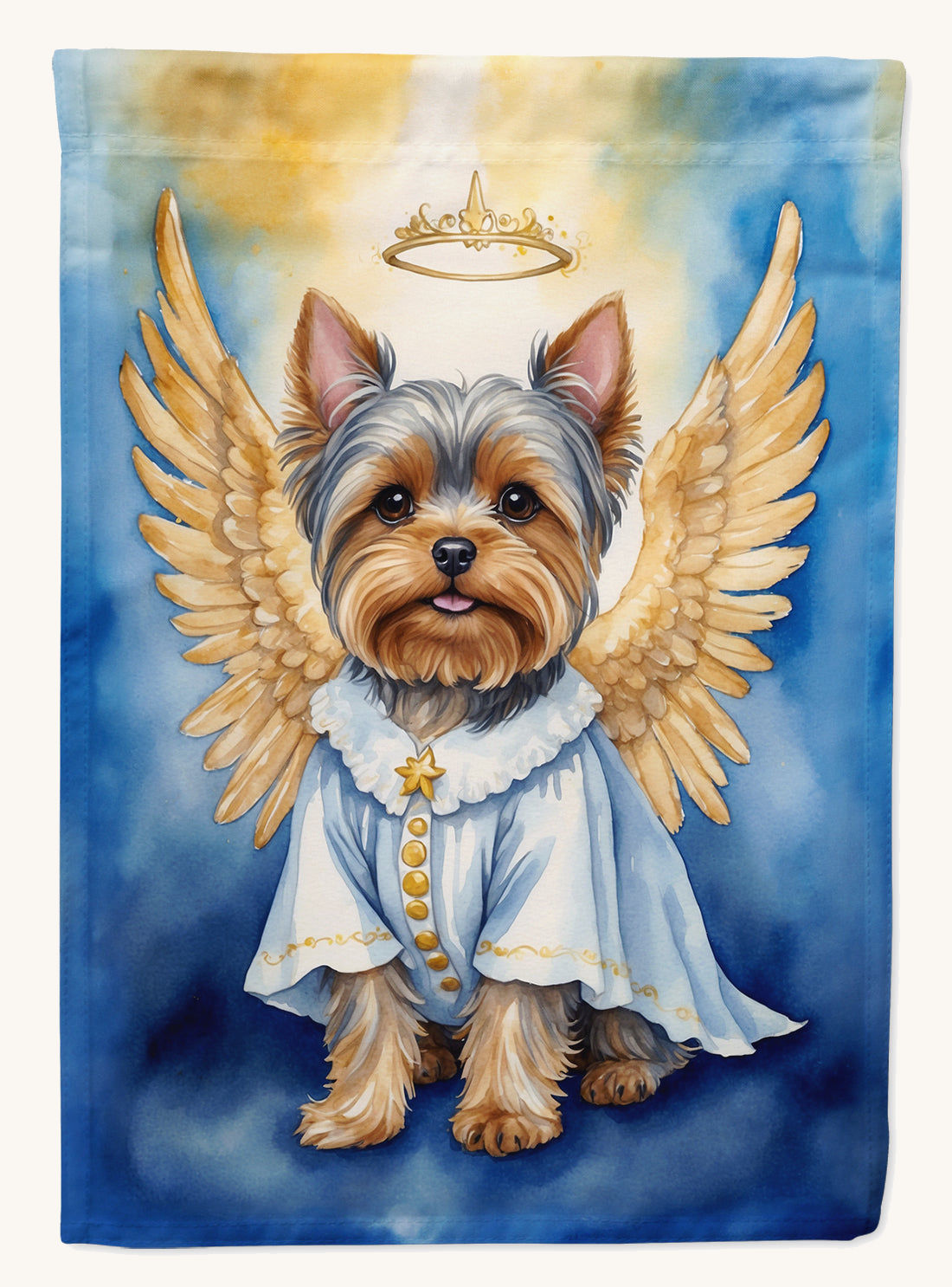 Hand-illustrated Yorkie My Angel Garden Flag