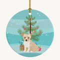Hand-illustrated Yorkie Parti Christmas Ceramic Ornament