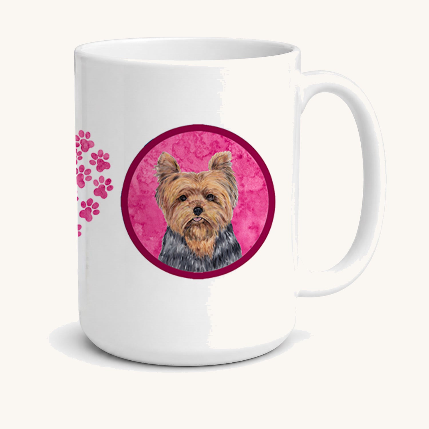 Hand-illustrated Yorkie Pink Coffee Mug