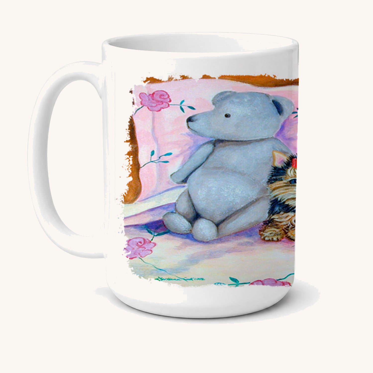 Hand-illustrated Yorkie Puppies In A Row Coffee Mug