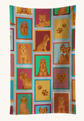 Hand-illustrated Yorkie Red Pattern Kitchen Towel