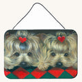 Hand-illustrated Yorkie Two Hearts Metal Sign
