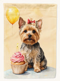 Hand-illustrated Yorkshire Terrier Happy Birthday House Flag